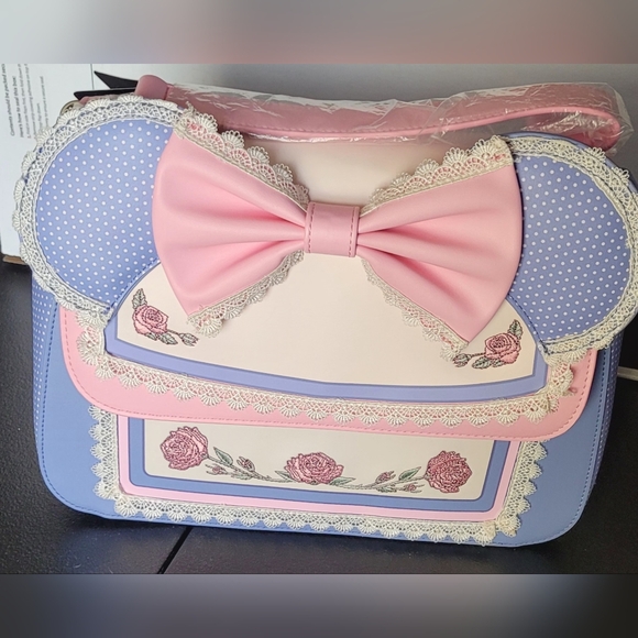 Loungefly Handbags - Minnie Mouse Floral and Lace Crossbody Bag